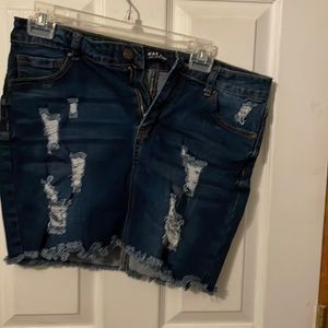 Wax jeans denim skirt